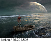Вечернее море. Стоковая иллюстрация, иллюстратор Евгений Кириченко / Фотобанк Лори
