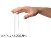 Hand of puppeteer on white background. Стоковое фото, фотограф Pixel_shot / Фотобанк Лори