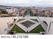 Beautiful view of the city of Yerevan and Mount Ararat from Cascade, Armenia. Стоковое фото, фотограф Evgenia Shevardina / Фотобанк Лори