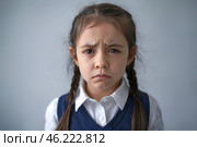 Little girl in a sad mood. Стоковое AI-изображение, AI-художник Дмитрий Киселёв / Фотобанк Лори