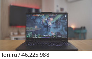 Sofia, Bulgaria-16 02 2025 : Dota 2 Gameplay on Laptop in Cozy Living Room. Редакционное видео, видеограф Mihail Mihaylov / Фотобанк Лори