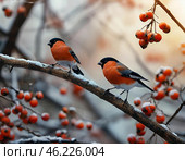 Снегирь (pyrrhula pyrrhula) Стоковое AI-изображение, AI-художник Руслан Лесков / Фотобанк Лори