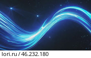 Neon shades. Bright luminous modern tech gradient waves on dark black background. Abstract movement smooth shiny purple, blue, white lines. Energy line pattern space technology vector, glow. Стоковое AI-видео, аниматор Ирина / Фотобанк Лори