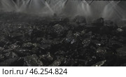 Coal Preparation Plant Screening. Coal Washing Equipment, Mineral Processing, Coal Enrichment Technology Industrial Mining Machinery, Raw Ore Separation Heavy Industry Production. On Belt conveyor. Стоковое видео, видеограф Сергей Тимофеев / Фотобанк Лори