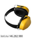 Modern hearing protectors on white background. Стоковое фото, фотограф Pixel_shot / Фотобанк Лори