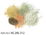 Cosmetic clays on white background. Стоковое фото, фотограф Pixel_shot / Фотобанк Лори