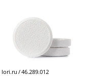 Soluble tablets isolated on white background. Стоковое фото, фотограф Pixel_shot / Фотобанк Лори