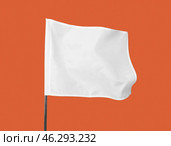 White flag on color background. Стоковое фото, фотограф Pixel_shot / Фотобанк Лори