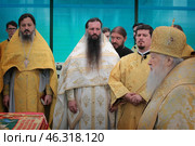 Литургия в Вознесенской Давидовой пустыни игумен Сергий Кусков (2020 год). Редакционное фото, фотограф Дмитрий Неумоин / Фотобанк Лори