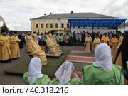 Митрополит Ювеналий на литургии в Вознесенской Давидовой пустыни (2020 год). Редакционное фото, фотограф Дмитрий Неумоин / Фотобанк Лори