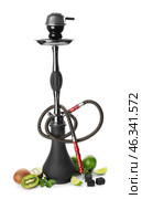 Hookah with fruits on white background. Стоковое фото, фотограф Pixel_shot / Фотобанк Лори