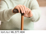 Elderly woman suffering from mental disability at home, closeup. Стоковое фото, фотограф Pixel_shot / Фотобанк Лори