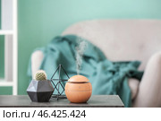 Aroma oil diffuser on table in room. Стоковое фото, фотограф Pixel_shot / Фотобанк Лори