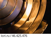 Abstract close-up photograph of a bright illuminated Fresnel lens. Стоковое фото, фотограф EugeneSergeev / Фотобанк Лори