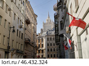 Кривоарбатский переулок. Вид на здание Министерства Иностранных Дел Российской Федерации. Редакционное фото, фотограф Антон Воронков / Фотобанк Лори