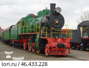 Паровоз Су250-30. Брестский музей железнодорожной техники. Белоруссия (2020 год). Редакционное фото, фотограф Алексей Иванов / Фотобанк Лори