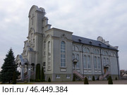 Храм Евангельских христиан-баптистов в Кобрине. Беларусь, Брестская область, город Кобрин, Железнодорожная улица, 23 (2020 год). Редакционное фото, фотограф Алексей Иванов / Фотобанк Лори