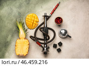 Композиция с частями кальяна на светлом фоне. Стоковое фото, фотограф Pixel_shot / Фотобанк Лори