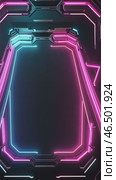 Neon frame pulsing and rotating with copy space. Стоковое AI-видео, аниматор Юрий Поздников / Фотобанк Лори