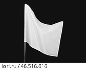 Белый флаг на тёмном фоне. Стоковое фото, фотограф Pixel_shot / Фотобанк Лори