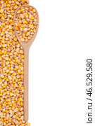 Corn with a wooden spoon. Стоковое фото, фотограф Александр Собко / Фотобанк Лори