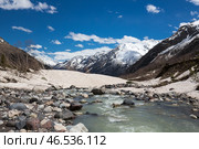 Panoramic view of Baksan river. Стоковое фото, фотограф Юлия Белоусова / Фотобанк Лори