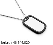 Военный жетон, изолированный на белом. Стоковое фото, фотограф Pixel_shot / Фотобанк Лори