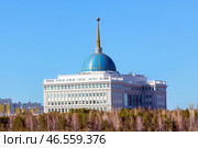 View of presidential palace in center of the capital Astana. Republic of Kazakhstan (2024 год). Стоковое фото, фотограф Евгений Ткачёв / Фотобанк Лори