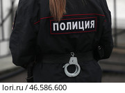 Cотрудник полиции во время несения службы. Стоковое фото, фотограф Егор Алеев / ТАСС / Фотобанк Лори