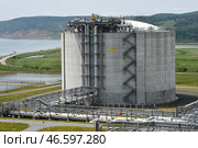 Резервуар для хранения сжиженного природного газа. Стоковое фото, фотограф Юрий Смитюк / ТАСС / Фотобанк Лори