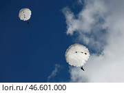 Десантирование военнослужащих в ходе учений. Стоковое фото, фотограф Виталий Невар / ТАСС / Фотобанк Лори