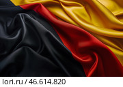 Флаг Германии как символ национальной гордости и поддержки сборной на международных спортивных соревнованиях. Редакционное AI-изображение, AI-художник Anna Leeva / Фотобанк Лори