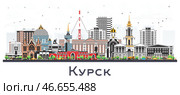 Курск, Россия. Достопримечательности России. Векторная иллюстрация. Стоковая иллюстрация, иллюстратор Игорь Сорокин / Фотобанк Лори