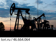 Нефтяные станки-качалки. Стоковое фото, фотограф О.Спиридонов/Бизнес Online / ТАСС / Фотобанк Лори