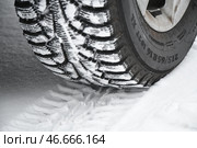 Шипованная автомобильная шина. Стоковое фото, фотограф Александр Манзюк / ТАСС / Фотобанк Лори