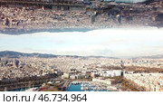Top view of big city landscape with effect of parallel realities. Стоковое фото, фотограф David Kashakhi / Фотобанк Лори