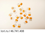 Old transistors on a white background. Electronic elements. Стоковое фото, фотограф Valeriy Lushchikov / Фотобанк Лори