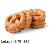 Вкусные крендельки на белом фоне. Стоковое фото, фотограф Pixel_shot / Фотобанк Лори