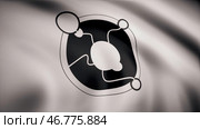 Close-up of waving flag with Chiss Ascendancy logo, seamless loop. Редакционная иллюстрация, иллюстратор David Kashakhi / Фотобанк Лори