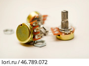 A potentiometer with fasteners. Variable resistor. A resistor with a rotator. Стоковое фото, фотограф Valeriy Lushchikov / Фотобанк Лори