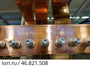 Медные шины в электротехническом оборудовании. Copper busbars in electrical equipment. Стоковое фото, фотограф Юрий Пуликов / Фотобанк Лори