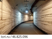 Подземная потерна одного из береговых укреплений периода второй мировой войны. An underground postern of one of the coastal fortifications of the Second World War period. (2013 год). Стоковое фото, фотограф Татьяна Д / Фотобанк Лори