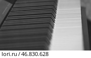 Close up view of piano keys, rack focus shot. Стоковое видео, видеограф Михаил Коханчиков / Фотобанк Лори