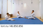 Aikido or Judo martial arts training. Стоковое видео, видеограф Igor Skripachev / Фотобанк Лори