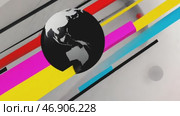Earth globe rotating with colorful stripes background animation. Стоковое AI-видео, аниматор Юрий Поздников / Фотобанк Лори
