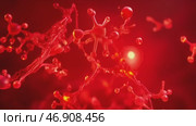 study of the intricate structures of white blood cells, haemoglobin and red blood cells in the microscopic life of the circulatory system illuminated in bright red hues in a dark environment. Стоковое AI-видео, аниматор Оксана Медведева / Фотобанк Лори