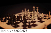 Chess board with chessmen loop with alpha. Стоковая иллюстрация, иллюстратор David Kashakhi / Фотобанк Лори