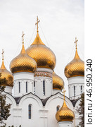 Russia, Yaroslavl city. Spaso-Preobrazhensky Monastery, Assumption Cathedral, view from the observation deck, Golden Ring. Стоковое фото, фотограф Photojuli / Фотобанк Лори