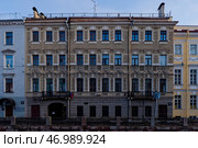 Особняк лейб-медика Иоганна-Готлиба Фрейганга, 1875. Архитекторы Руска Луиджи (1790), Мерц Иван Александрович. Санкт-Петербург, набережная реки Мойки, 10. Редакционное фото, фотограф Александр Селезнев / Фотобанк Лори