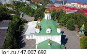 Orthodox Monastery, memorial complex of monasteries surrounded by trees. Стоковое фото, фотограф David Kashakhi / Фотобанк Лори
